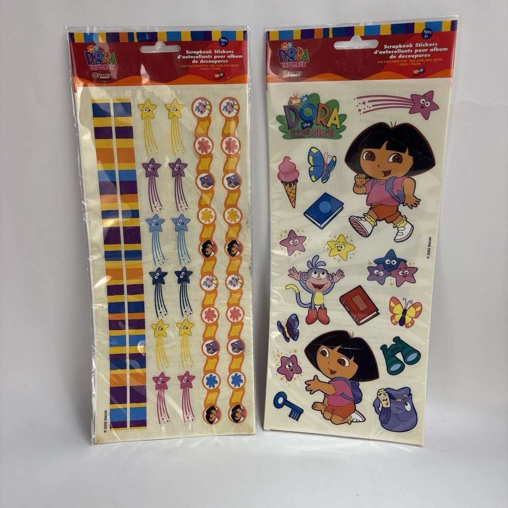 Vintage 2003 Dora The Explorer Scrapbook Stickers Sandylion NEW 2 Packs